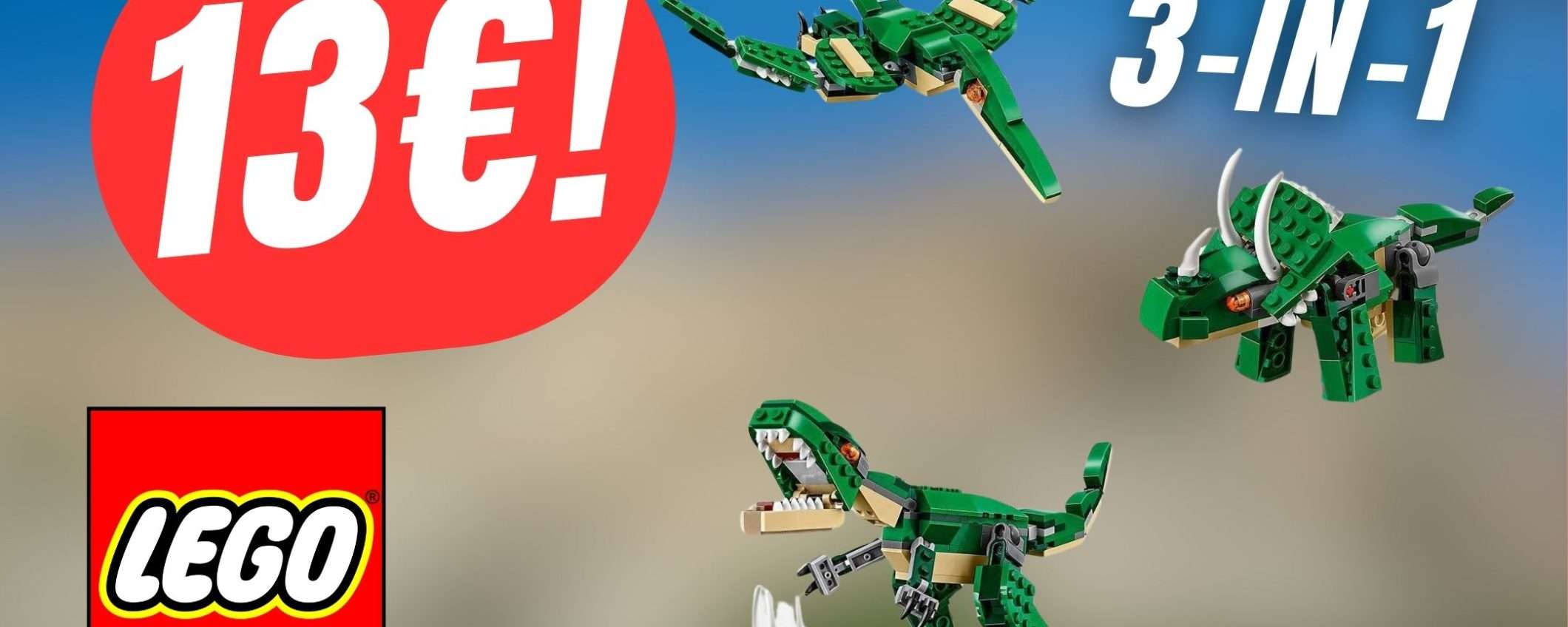 Il set LEGO Dinosauro 3 in 1 COSTA POCHISSIMO