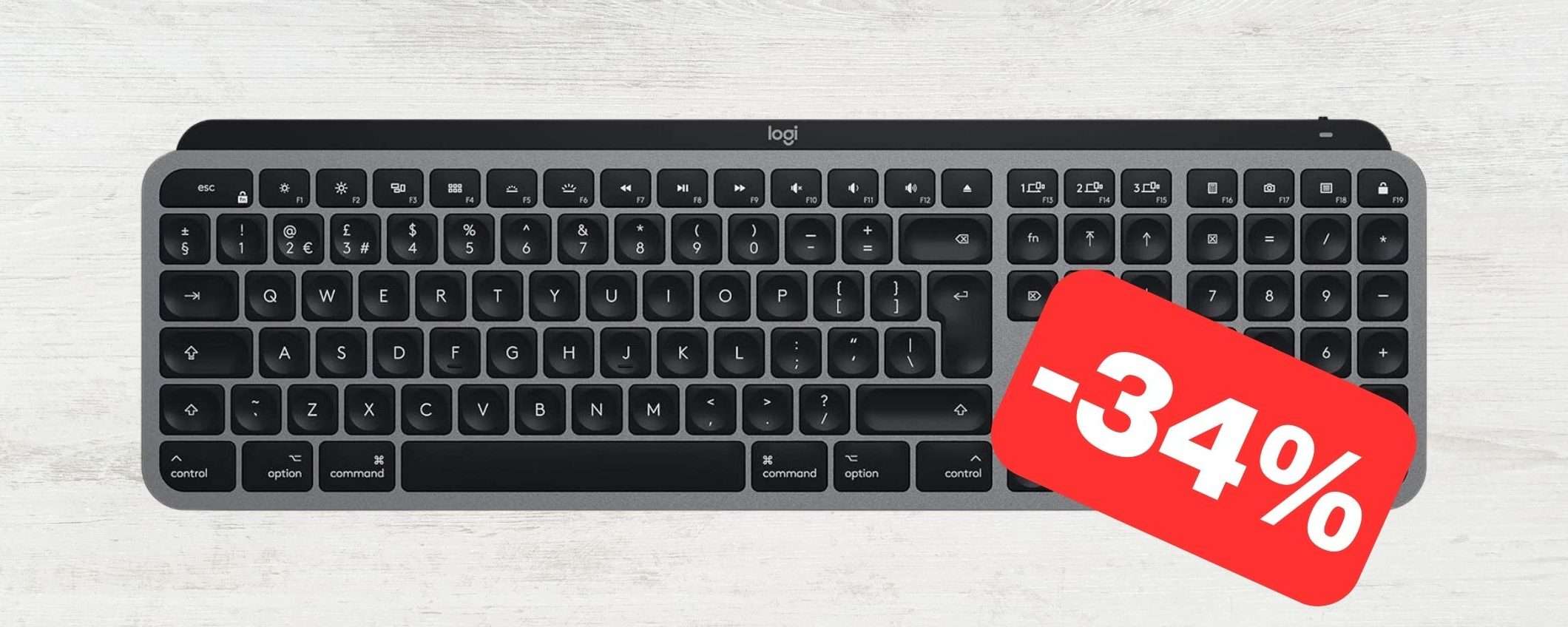 Logitech MX Keys: tastiera per Mac in ottimo SCONTO su Amazon (-34%)