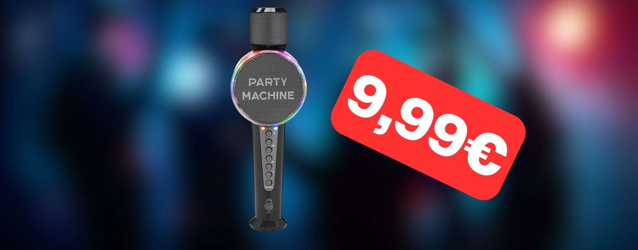 Macchina per karaoke con 2 altoparlanti microfono wireless, un sistema