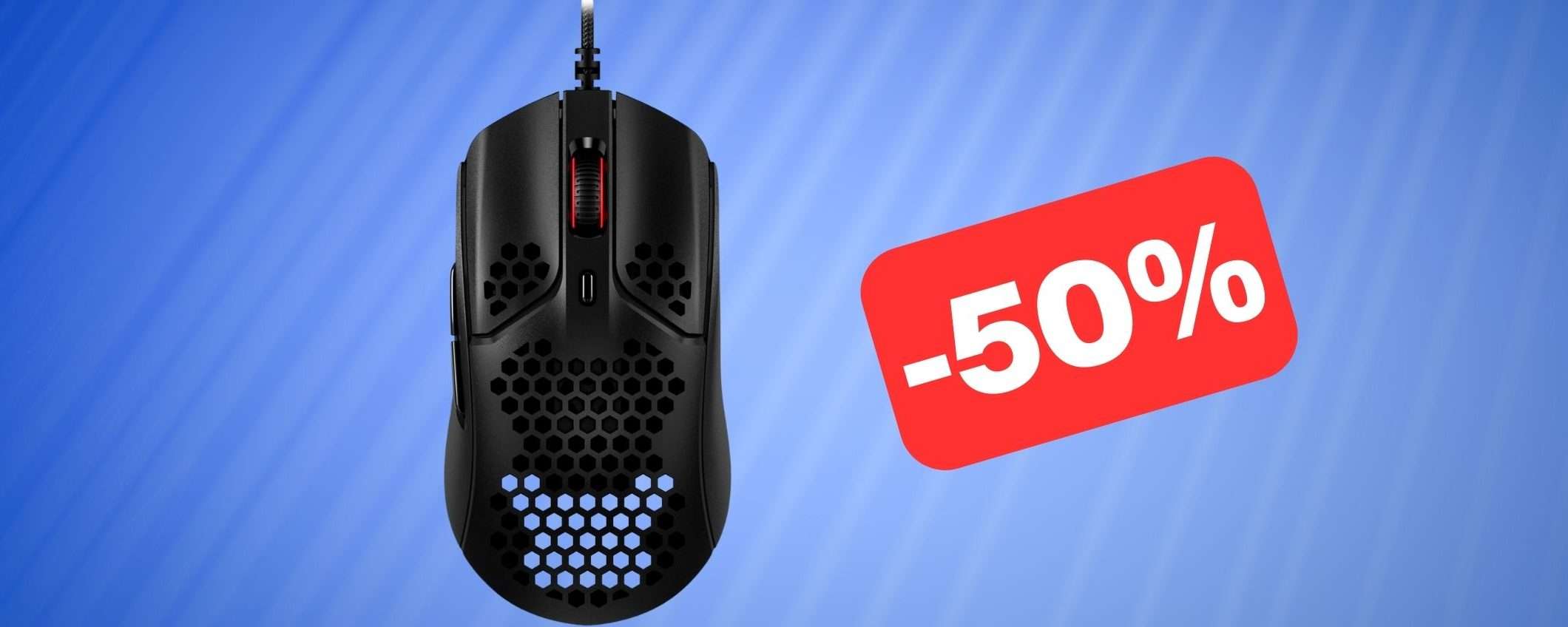 Mouse da gaming a nido d'ape e ultraleggero in OTTIMO SCONTO Amazon (-50%)