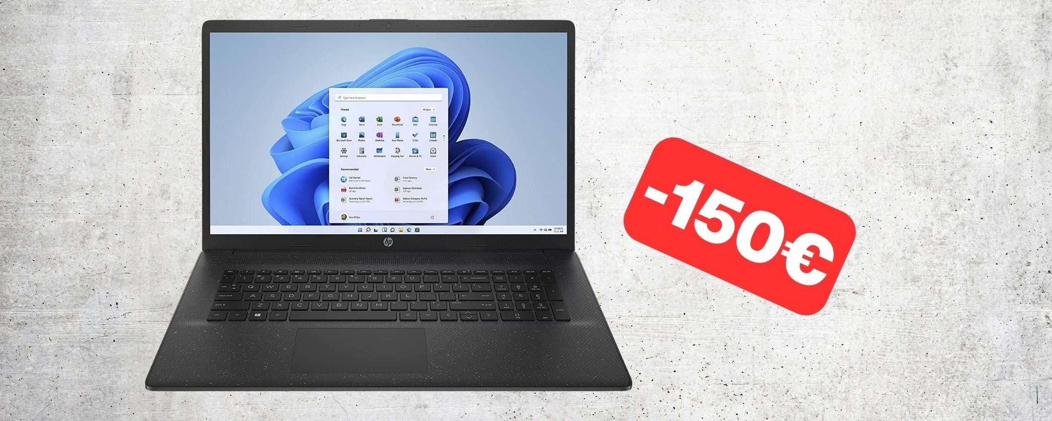 150€ di sconto per il Notebook HP con Ryzen 7, 16GB RAM e SSD 512GB NVMe