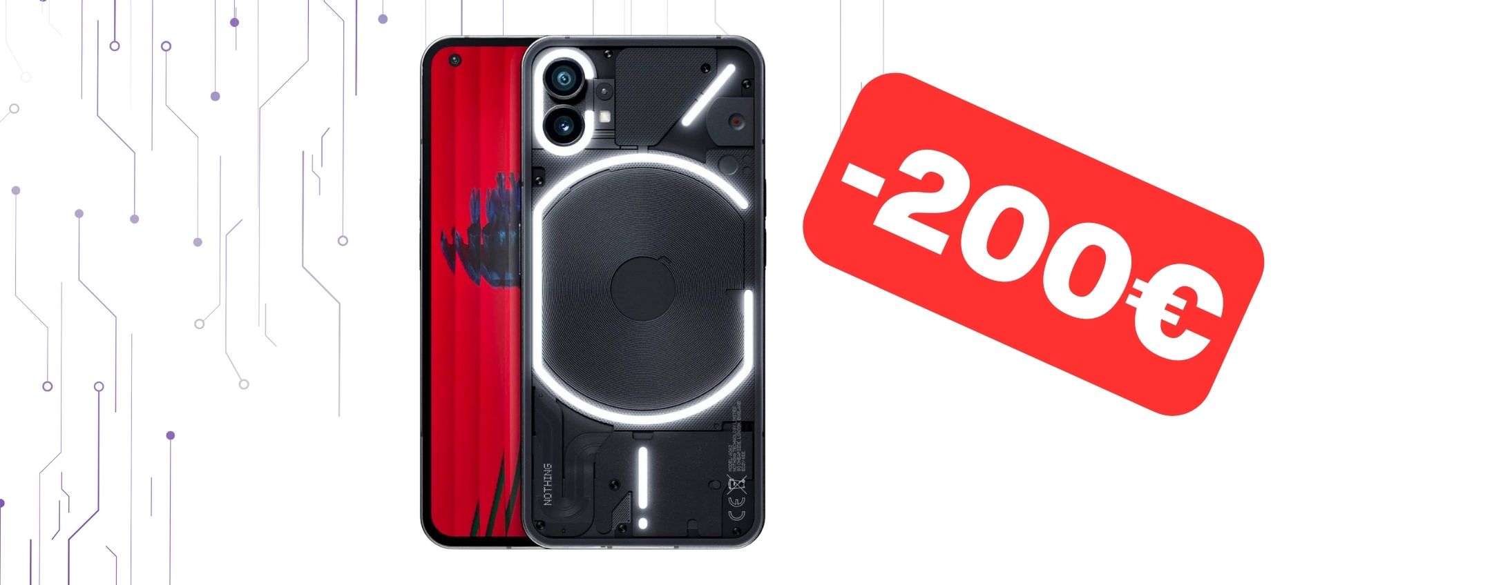 Nothing Phone (1) in OTTIMO SCONTO su Amazon: risparmi 200 euro