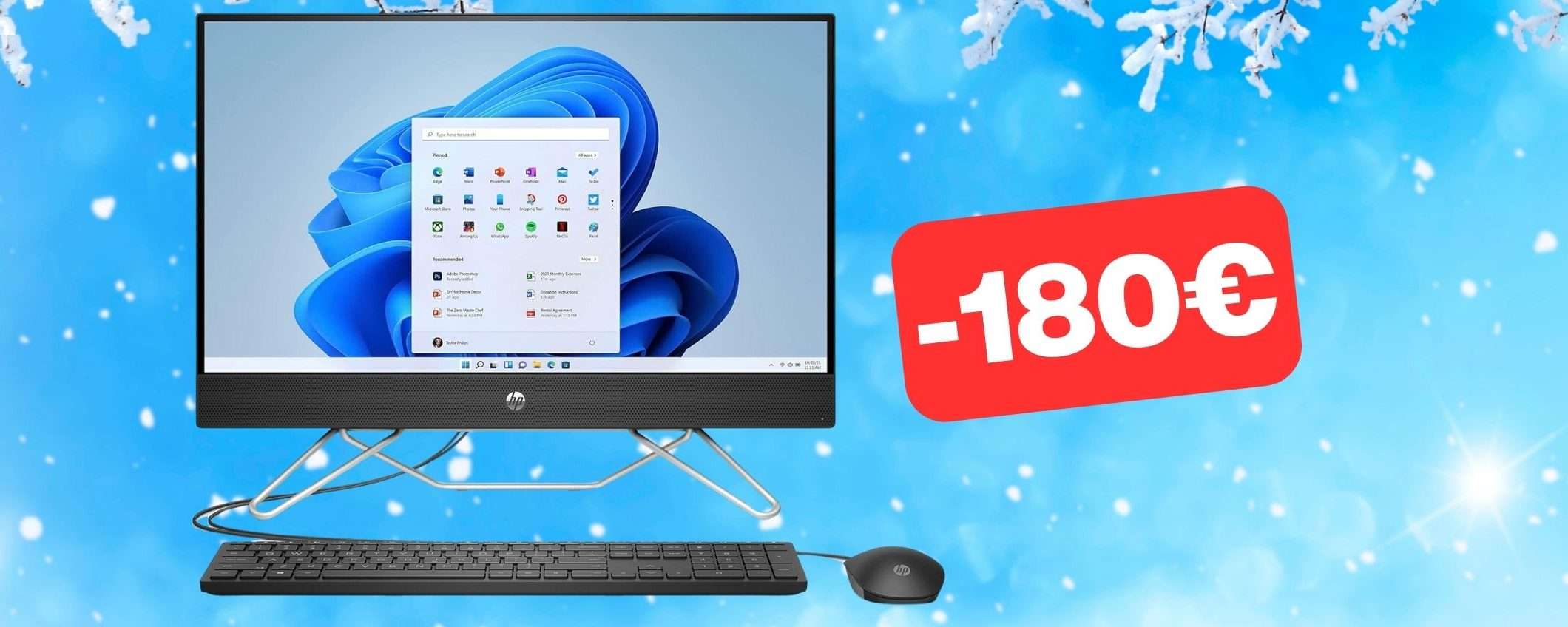 PC HP All-in-One (512GB SSD, 8GB RAM e W11) in offerta al MINIMO (-180€)