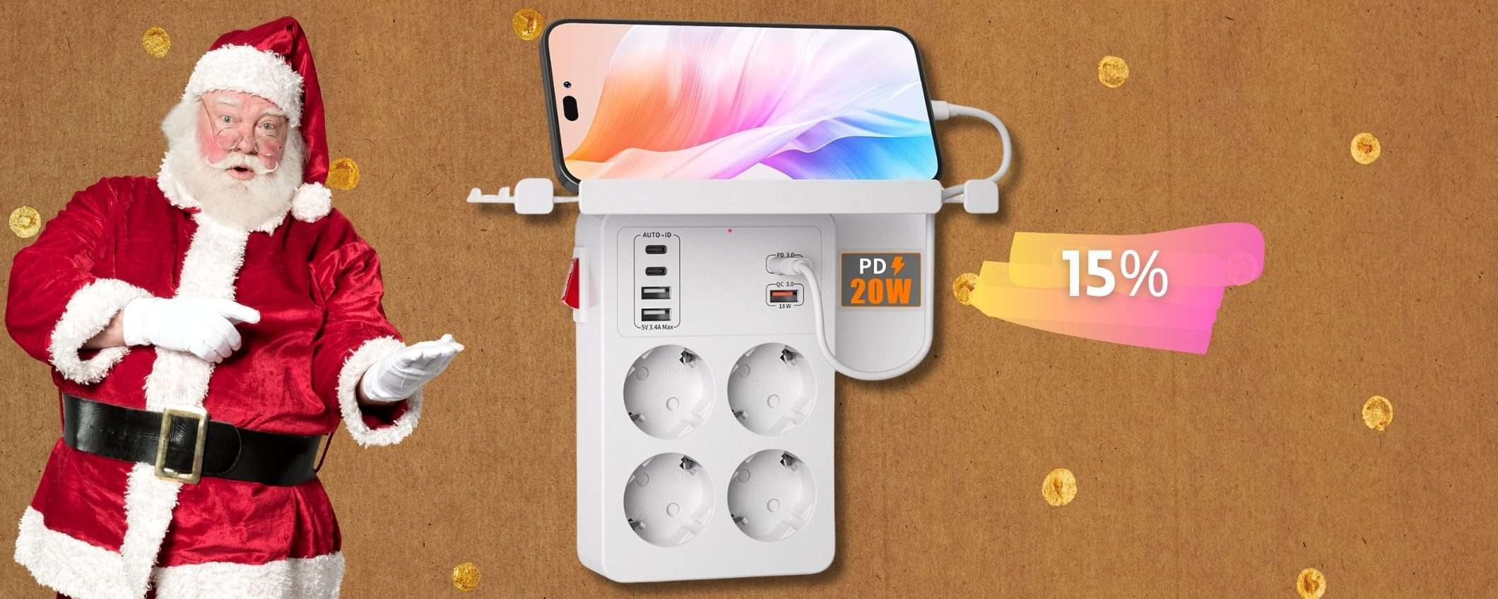 Mensola o multipresa? 10 prese e ZERO fili che penzolano, eccezionale