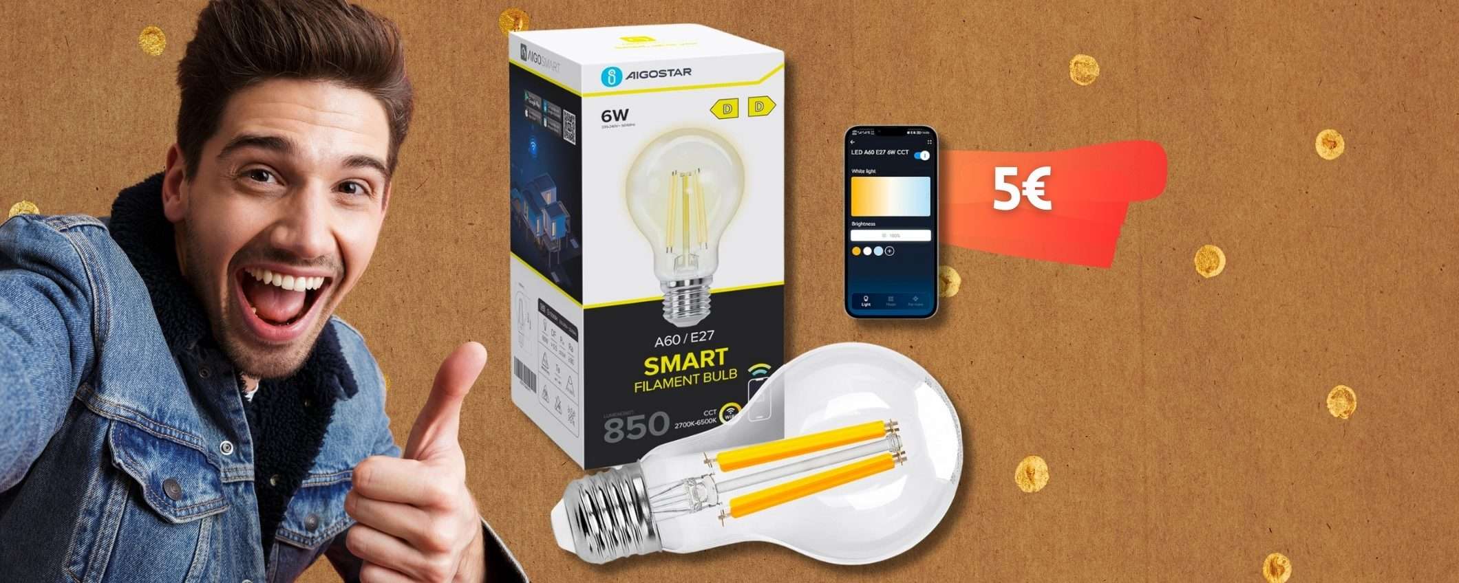 Lampadina VINTAGE smart, 5€ per un prodotto senza difetti a Natale