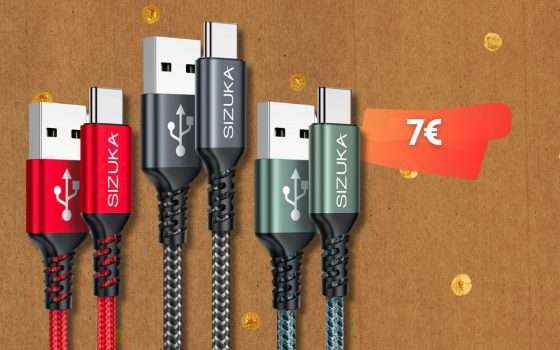Cavi USB C per tutte le esigenze, 3pz da 2 metri a prezzo RIDICOLO