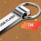 Chiavetta USB 256GB 3.0 in metallo per file al sicuro e A SPASSO (13€)