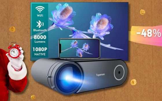 Home cinema di Qualità: proiettore nativo 1080p con WiFi e Bluetooth