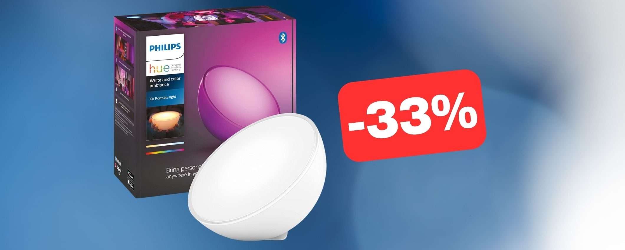 Elegante lampada Philips Hue in OTTIMA OFFERTA su Amazon (-33%)
