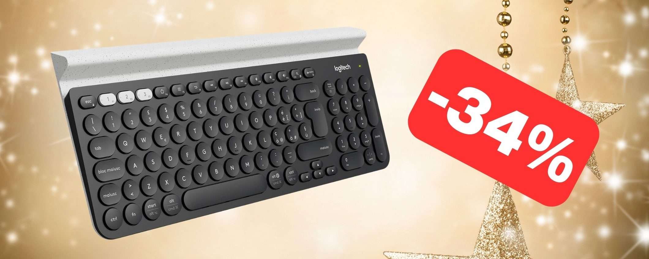 Tastiera Logitech multidispositivo in SUPER OFFERTA Amazon (-34%)