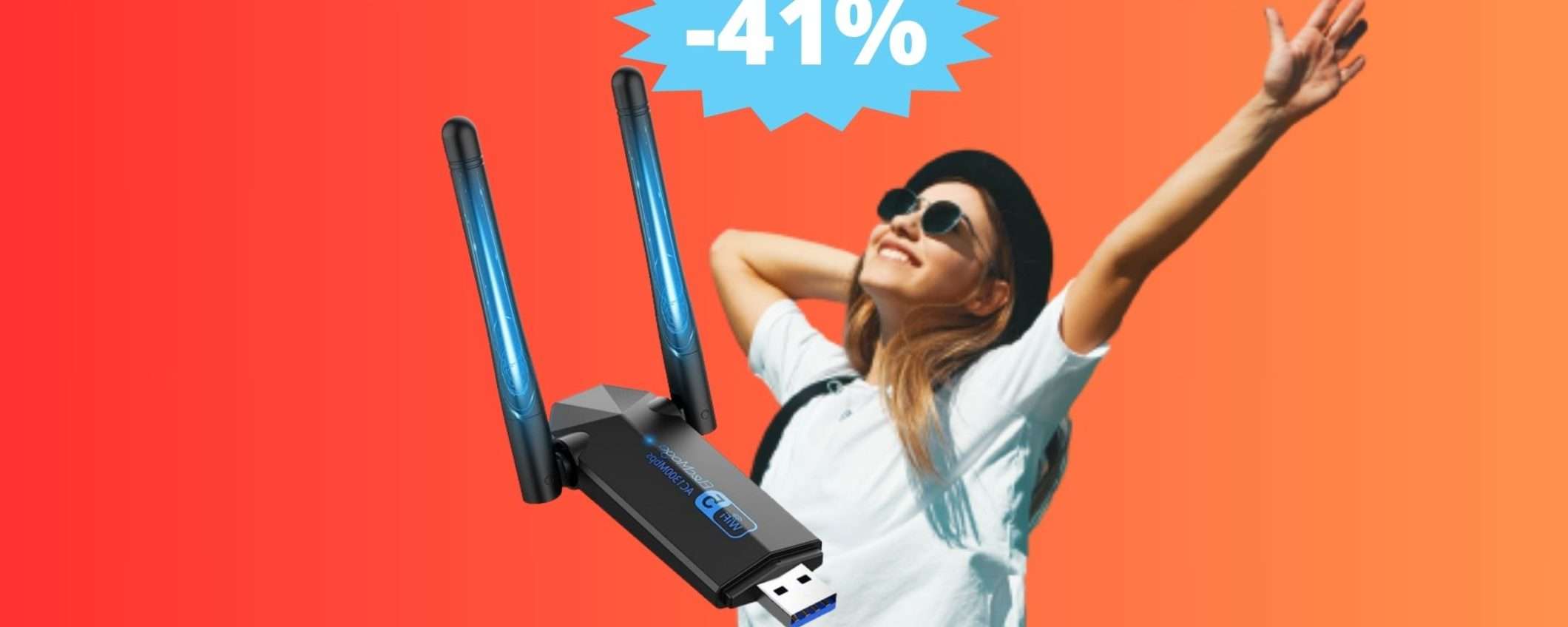 Chiavetta WiFi per PC: sconto ECCEZIONALE del 41% su Amazon