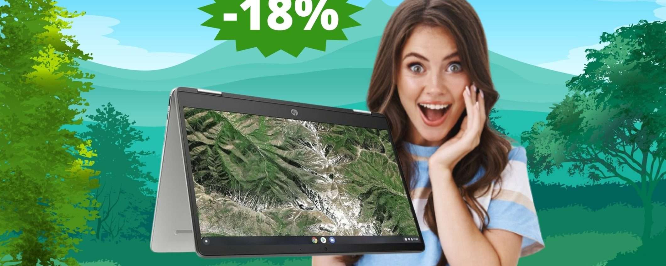 HP Chromebook x360: sconto ESCLUSIVO su Amazon (-18%)