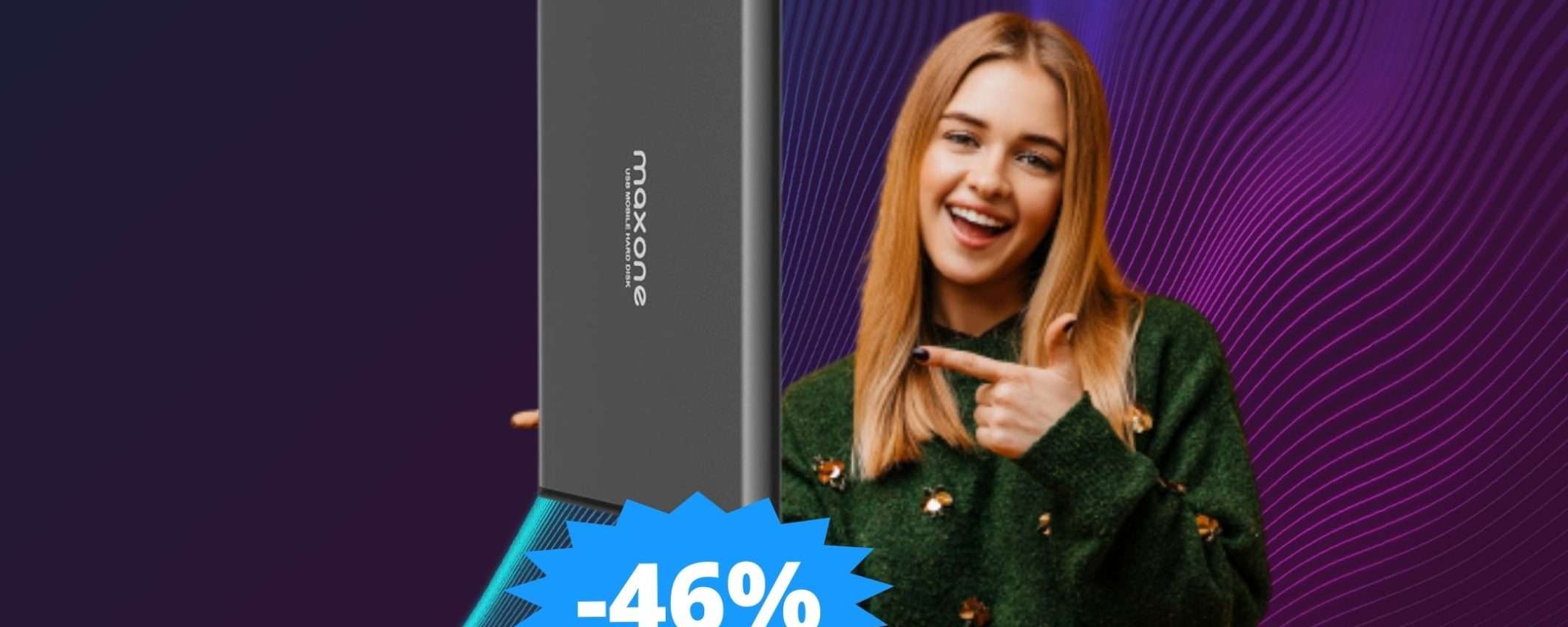 Hard Disk esterno da 500GB: CROLLO del prezzo su Amazon (-46%)