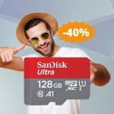 MicroSD SanDisk Ultra 128GB: sconto ECCEZIONALE del 40%