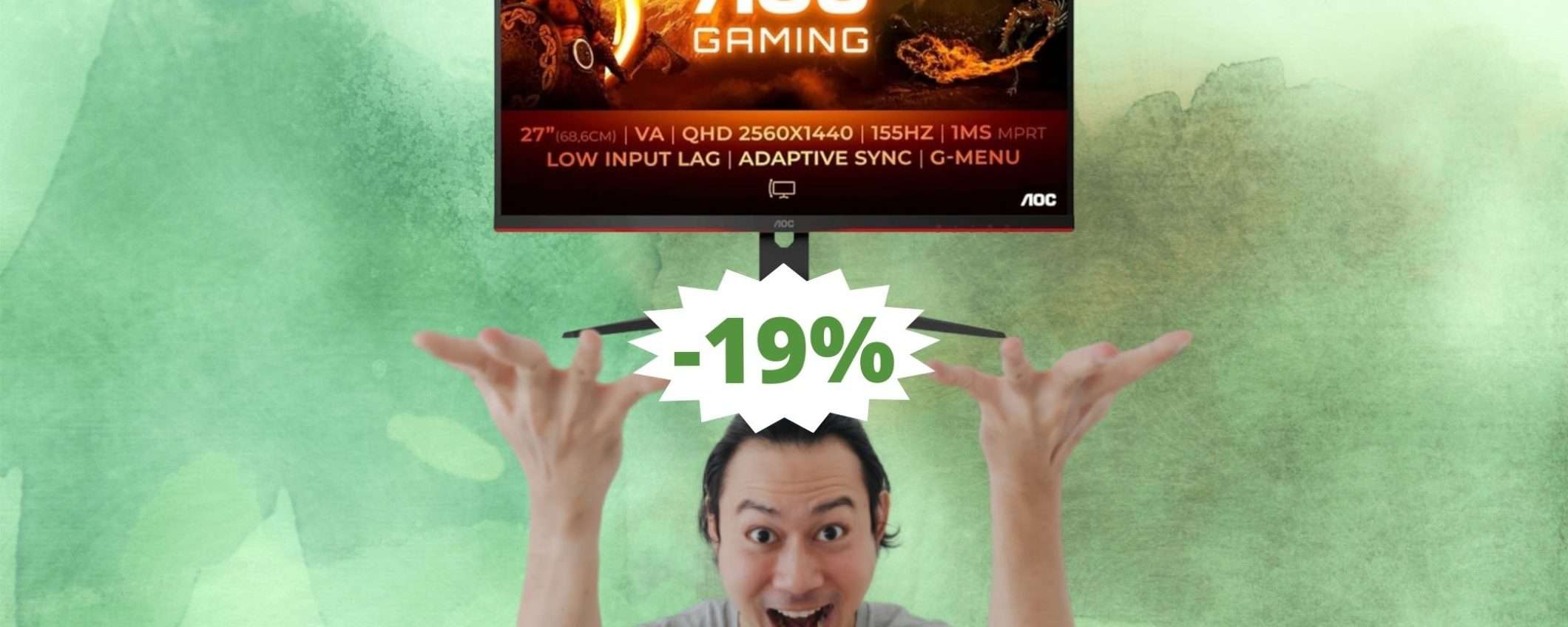Monitor AOC da gaming: un'OCCASIONE da non perdere (-19%)