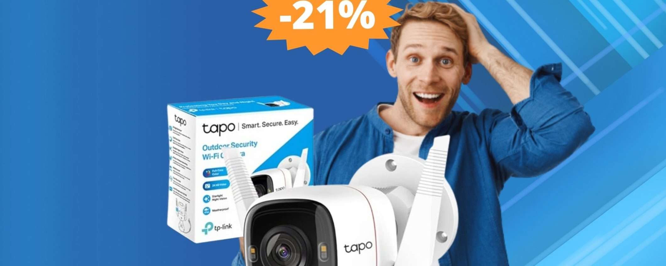 Telecamera per esterni Tp-Link Tapo: SUPER sconto del 21%