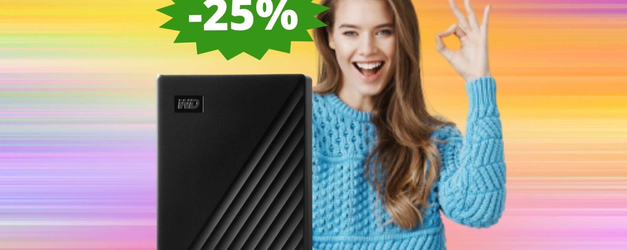WD 4TB My Passport HDD: MEGA sconto del 25% su Amazon