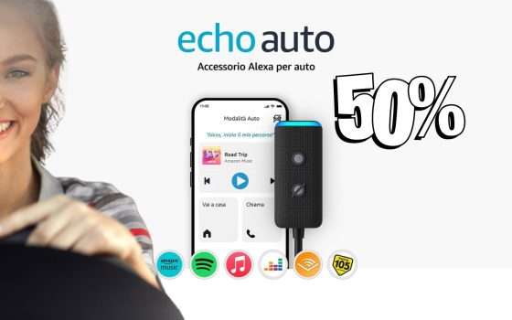 Echo Auto al 50% di SCONTO: porta Alexa in viaggio con te
