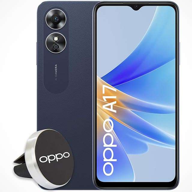 Lo smartphone OPPO A17 nella colorazione Midnight Black