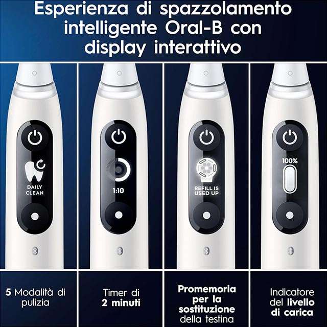 Il display interattivo dello spazzolino elettrico Oral-B iO 6N
