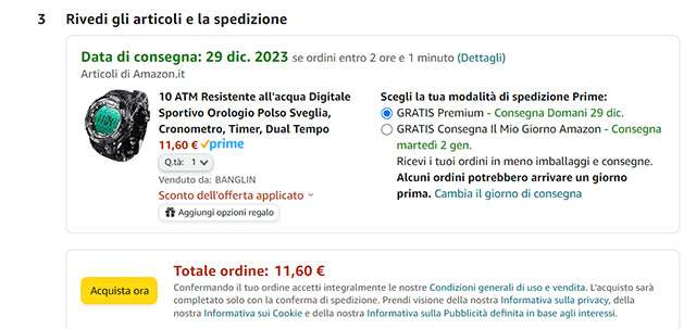 L'offerta lampo di Amazon sull'orologio sportivo resistente all'acqua