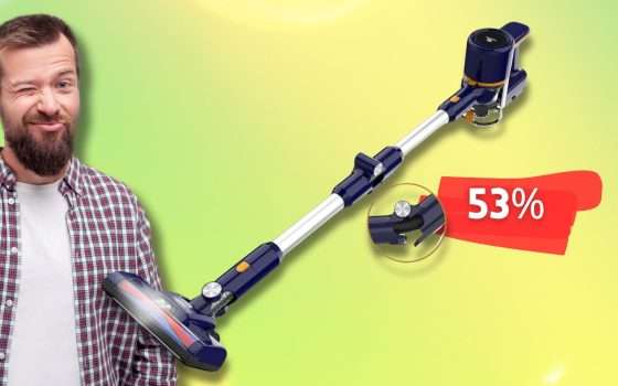 Aspirapolvere senza fili con design PIEGHEVOLE e autonomia 40min