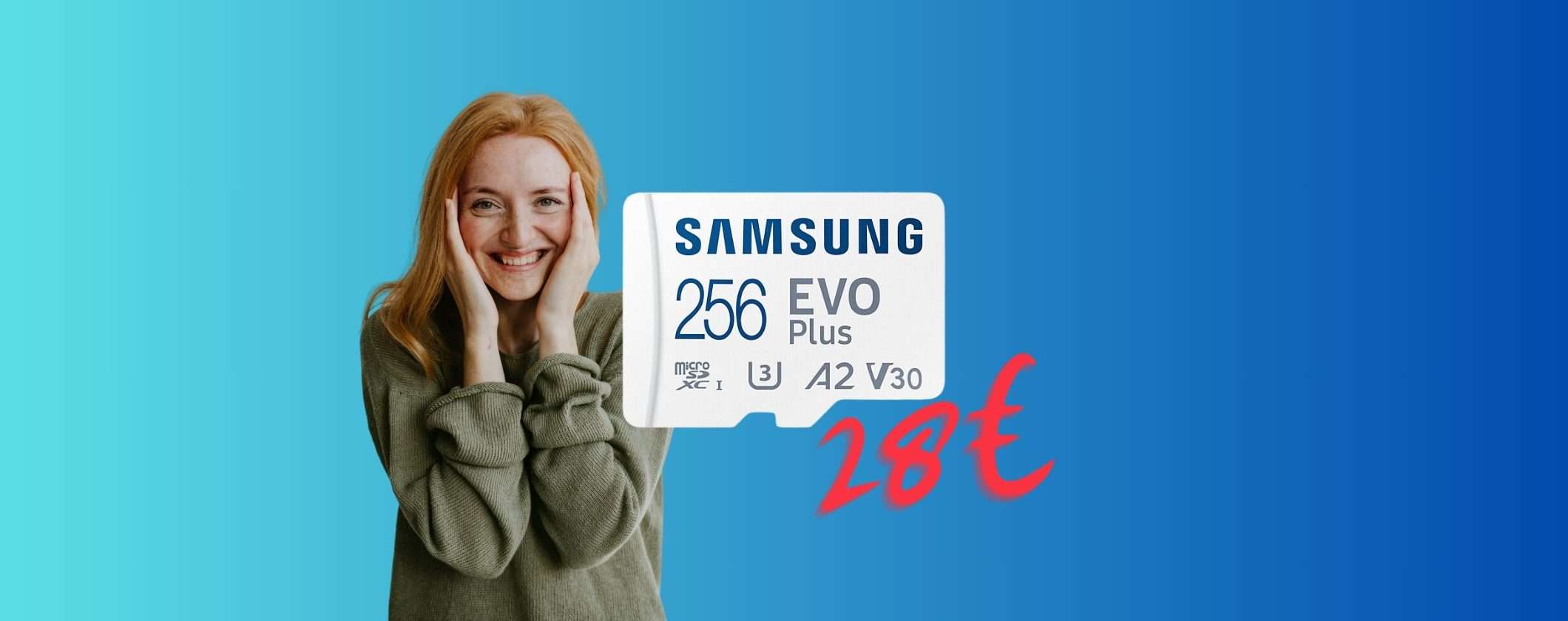 Samsung MicroSD EVO Plus: 256GB di storage a soli 28€