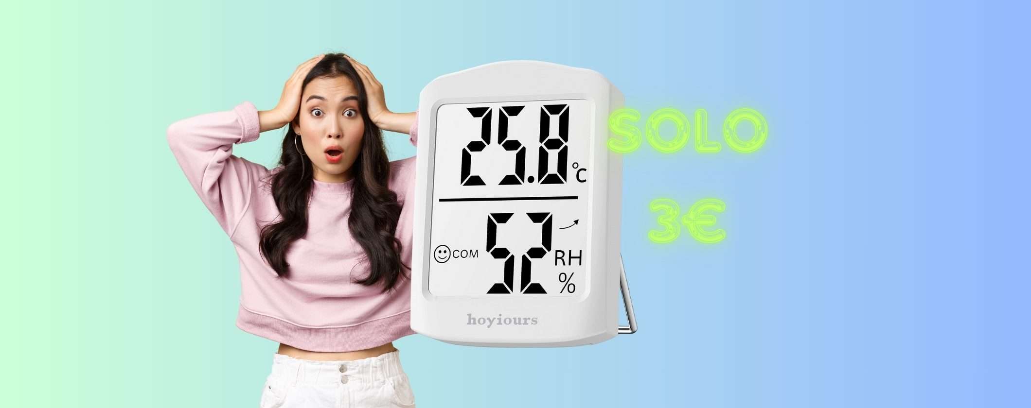 Termometro + Igrometro da interno a soli 3€ su Amazon