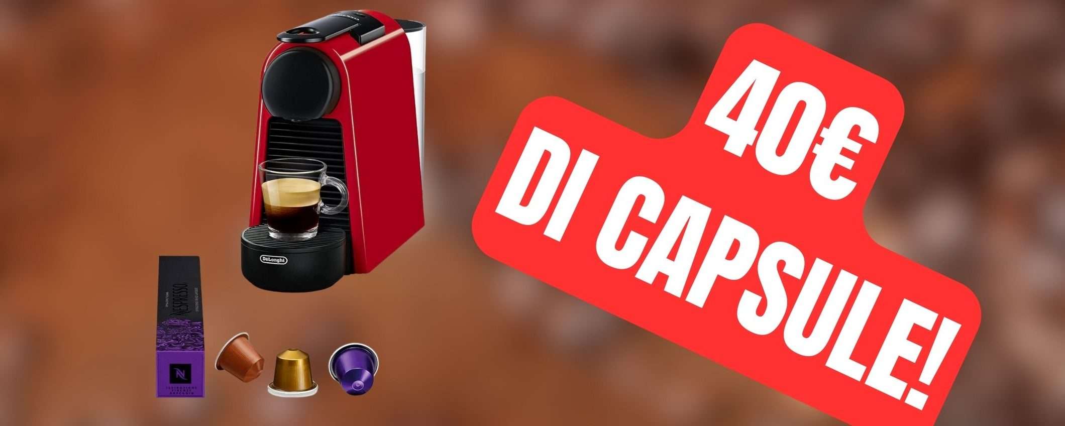 Macchina caffè Nespresso in OFFERTA con 40€ di capsule GRATIS