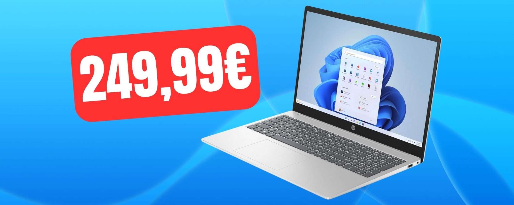 Notebook HP in SUPER SCONTO: ti bastano 249,99€ su Amazon