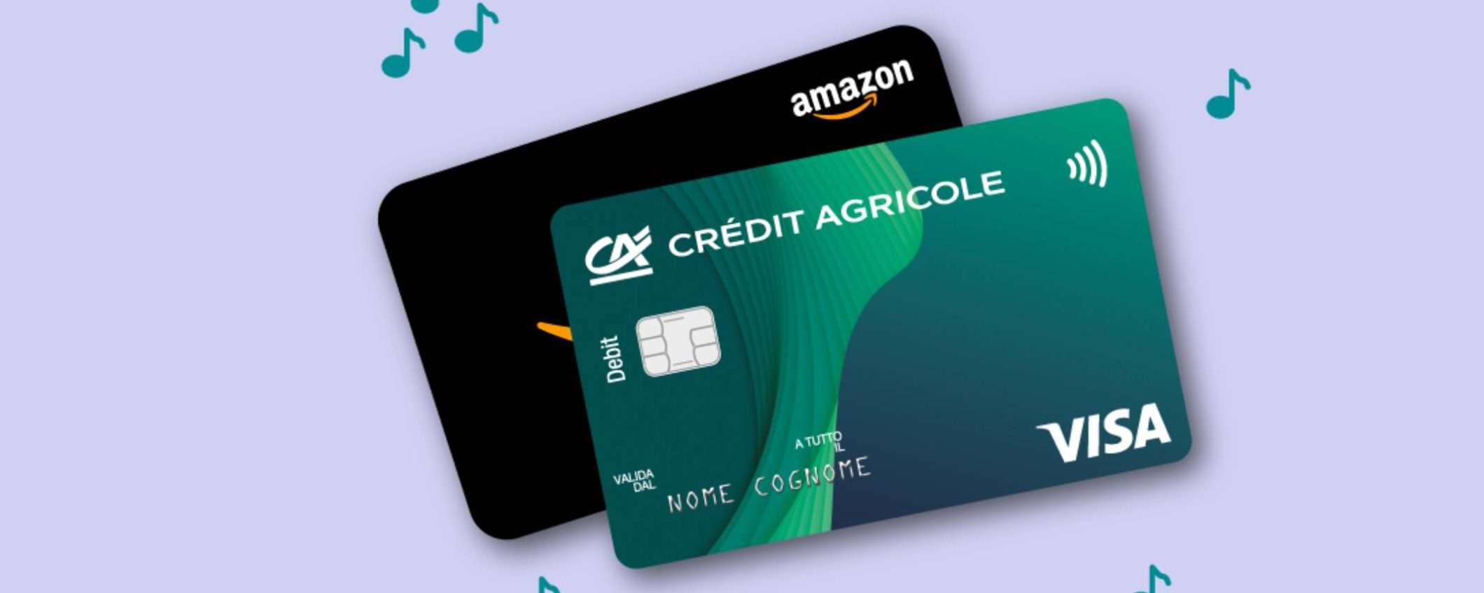 Crédit Agricole: conto senza canone e fino a 150€ in buoni Amazon