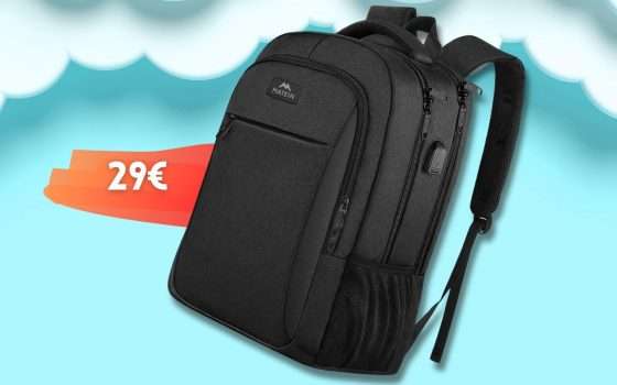 Zaino con porta USB e tasca per computer: viaggi, università, ufficio