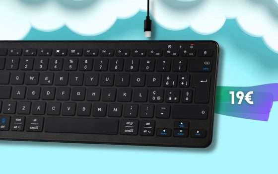 Tastiera wireless e RICARICABILE, sotto i 20€ con offerta LAMPO