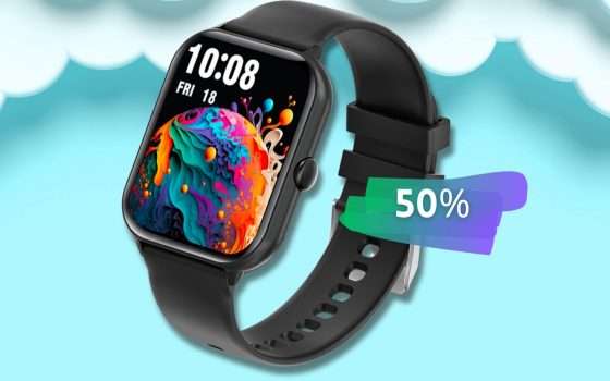 Smartwatch COMPLETO al tuo polso: sconto 50% e chiamate Bluetooth