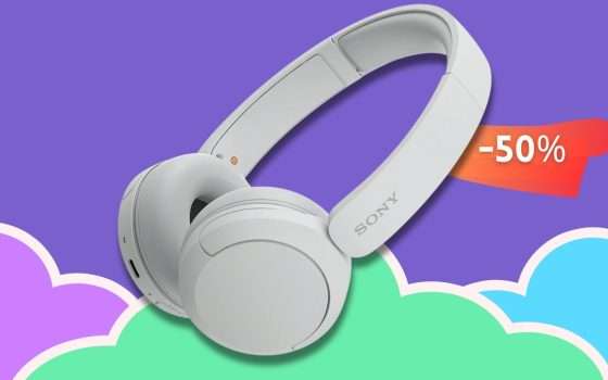Sony WH-CH520, cuffie wireless da 50 ore che VA A RUBA: sconto 50%