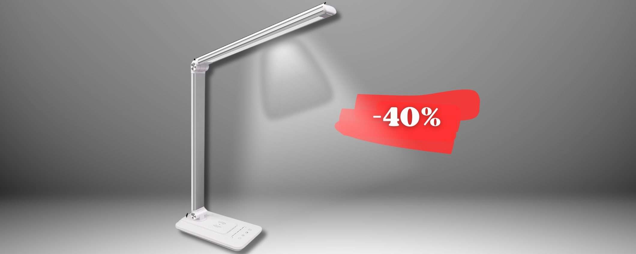 Lampada scrivania: 5 colori e intensità per luce PERSONALIZZATA (40%)