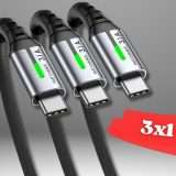 TRIS cavi USB C ricarica rapida per smartphone, tablet e non solo (9€)