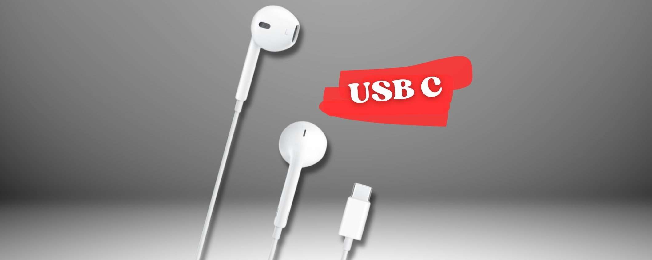 Apple EarPods anche su iPhone 15 con il connettore USB C (Amazon)