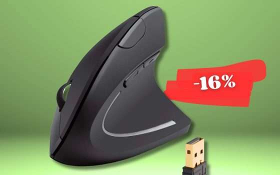 Mouse wireless VERTICALE per ore al computer in comodità (Amazon)