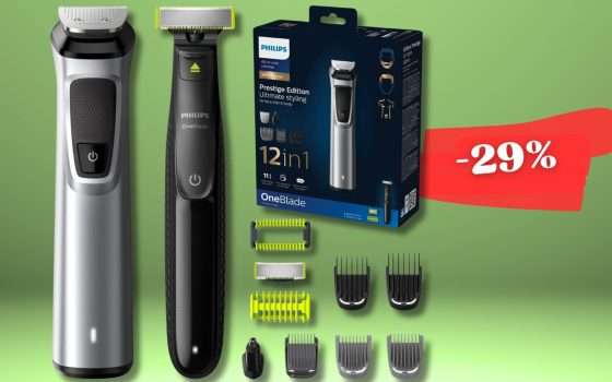 Philips Multigroom Serie 9000 + One Blade in combo FURBA e SCONTATA