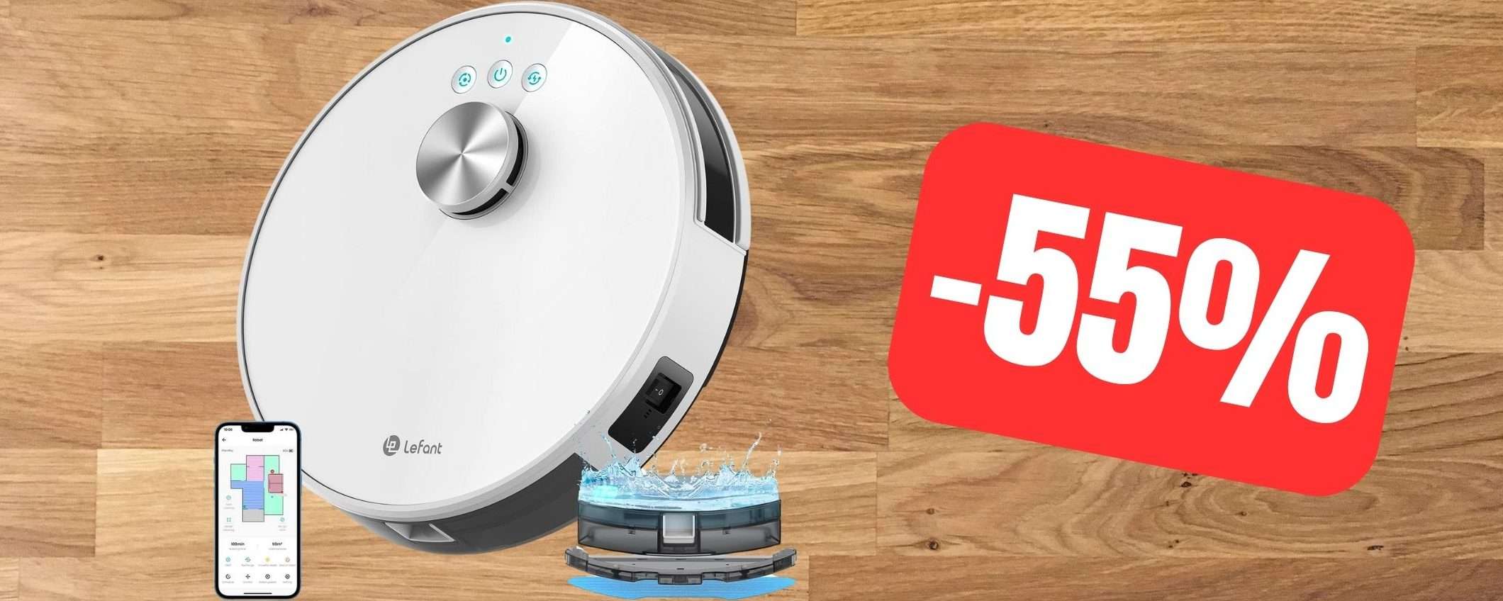 Il robot aspirapolvere che ha conquistato Amazon è in SUPER SCONTO (-55%)