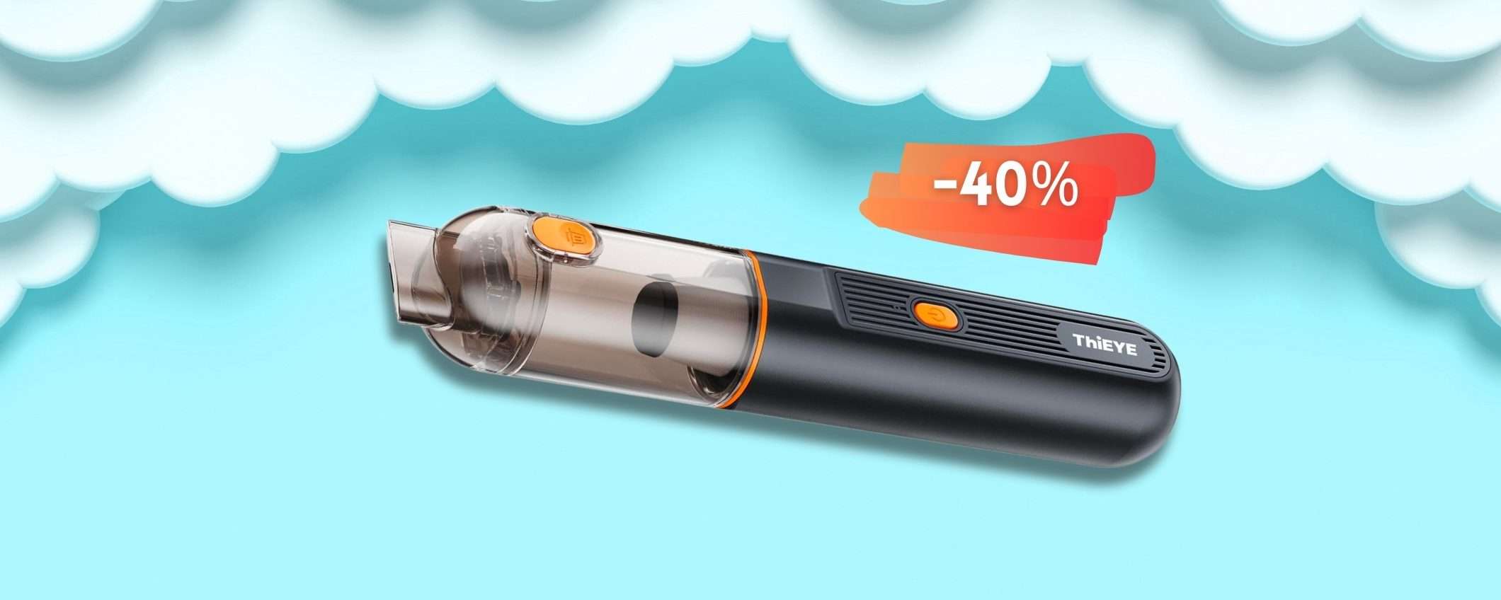 COUPON 40% su questo aspirapolvere da auto: senza fili e POTENTE