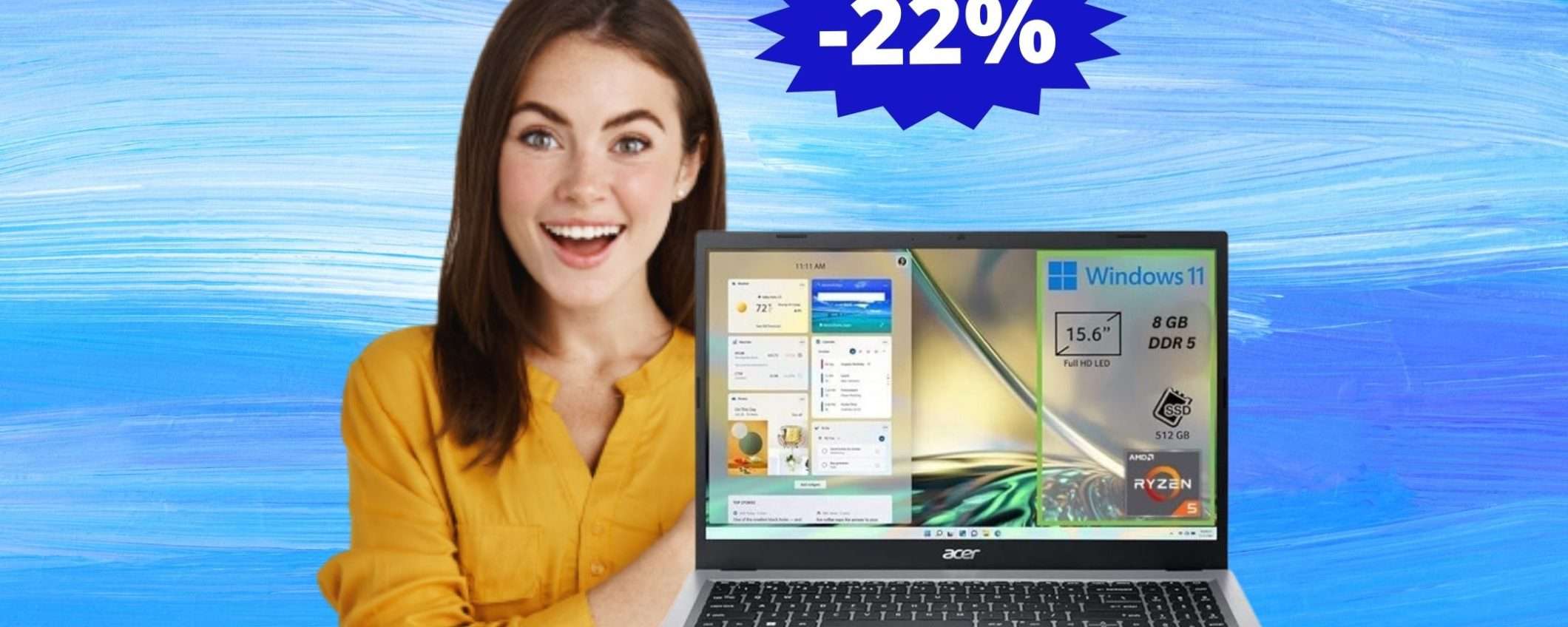 Acer Aspire 3: MEGA risparmio del 22% su Amazon