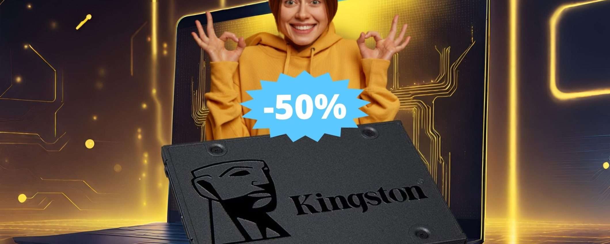 SSD Kingston A400: CROLLO del prezzo su Amazon (-50%)
