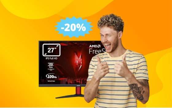 Monitor Acer Nitro: prezzo SPECIALE su Amazon (-20%)