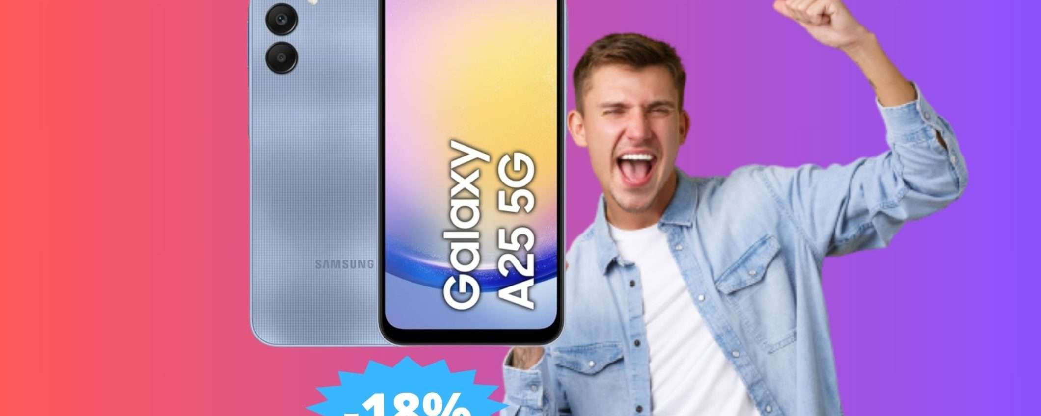Samsung Galaxy A25: offerta ESCLUSIVA Amazon (-18%)