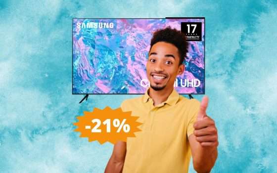 Smart TV SAMSUNG Crystal UHD: SUPER sconto del 21% su Amazon