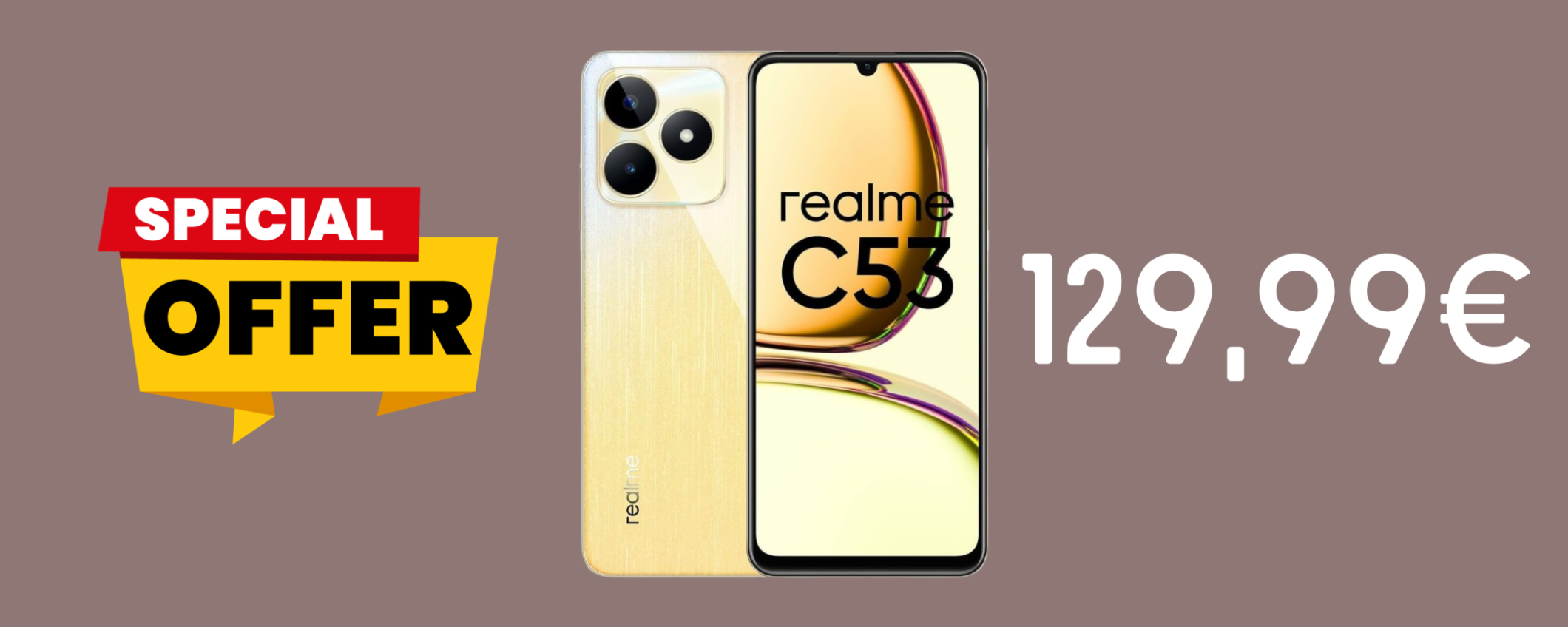 Realme C53, con ben 128 GB e SUPER batteria a SOLI 129,99€
