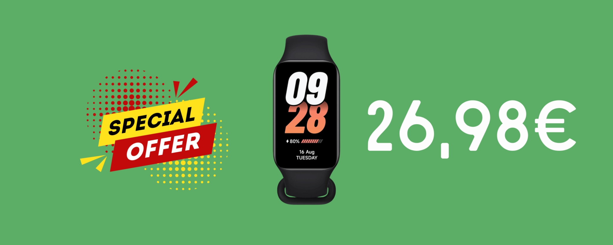 Xiaomi Smart Band 8 Active in sconto a SOLI 26,90€ è BEST-BUY