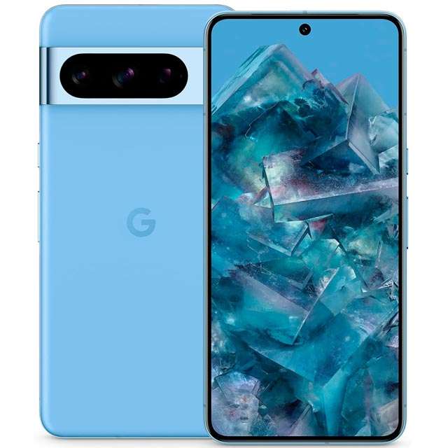 Lo smartphone Pixel 8 Pro nella colorazione Azzurro cielo